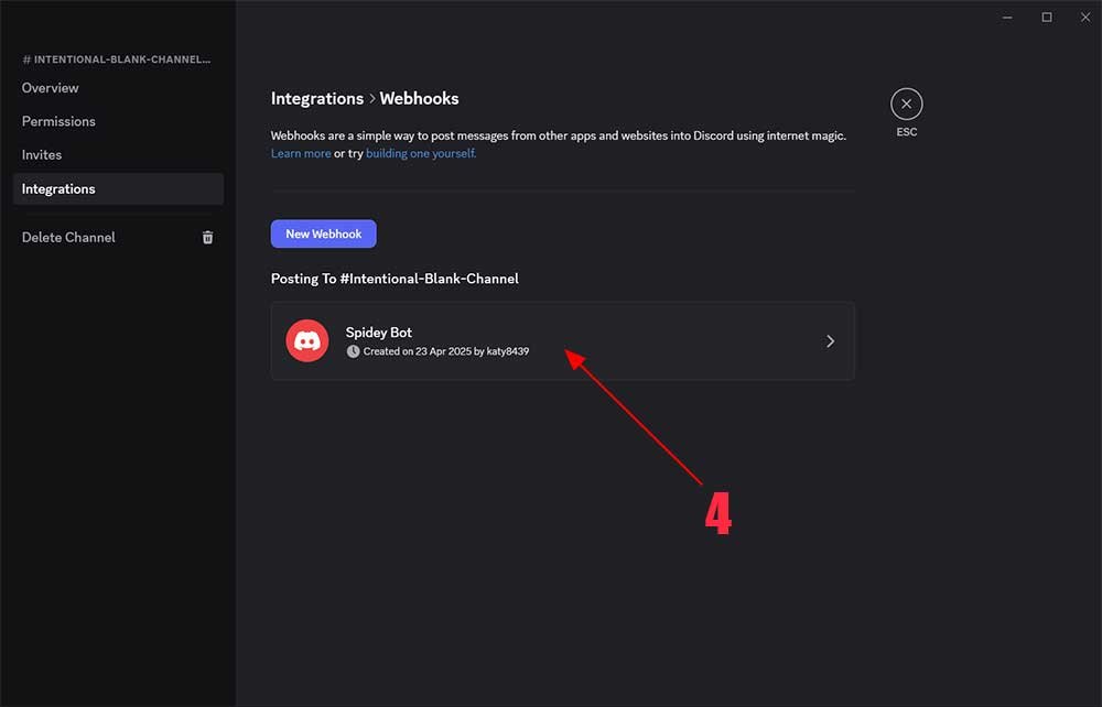 A new webhook will automatically be created for you